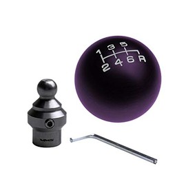 VMS RACING Combo Stainless Steel SHORT SHIFTER ADAPTER + M10x1.5 6 Speed Aluminum Threaded ROUND SHIFT KNOB in PURPLE Performance Dress UP Kit Compatible with Honda Civic Si DX LX EX FG FA 2006-2011