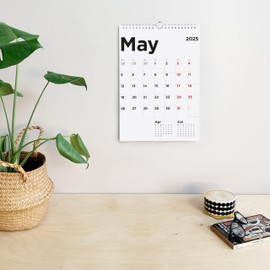 GAWK 2025 Wall Calendar - 3-Months To View - Jan to Dec 2025 - Office/Home/Family Year Planner - A4-Size (Brown Kraft Cover)