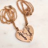 Customized NAME Puzzle Heart Pendant Necklace Interlocking Pair - A
