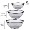 3 Pack Strainers for Kitchen, 18/8 Stainless Steel Colander, Fine