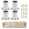Furniture Feet, 6 cm, Pack of 4 Cabinet Feet, Silver,