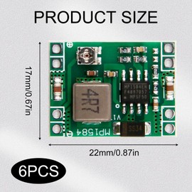 Pack of 6 Step Down Buck Converter, Adjustable Voltage Regulator from 4.5-28 V to 0.8-20 V, Step Down Converter, DC-DC 3A Power Downward Adjustable Module Buck Converter 24 V to 12 V 9 V 5 V