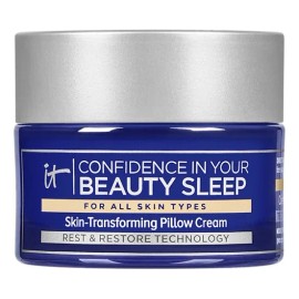 It Cosmetics Confidence in Your Beauty Sleep - Crema Facial de Noche con Ácido Hialurónico, Antiedad e Hidratación Reparadora, Reafirma y Revitaliza en Solo 7 Noches, 14 ml