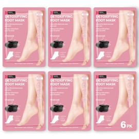 Innerest Original Derma Beauty Foot Mask 6 Pairs Detoxifying Charcoal Foot Masks Body Exfoliator Moisturizing Foot Mask Callus Remover Foot Bath Pedicure Supplies for Beauty & Personal Care