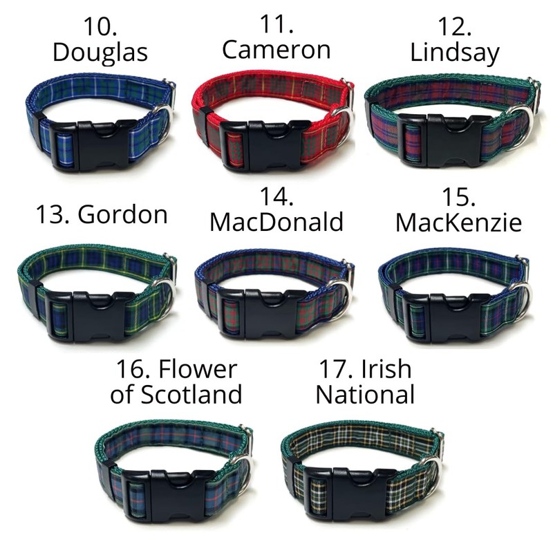 Tartan Dog Collar 25mm Wide Adjustable Comfortable Collar Small Medium