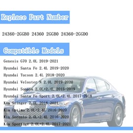 Getfarway Engine Variable Valve Timing VVT Solenoid 24360-2GGD0 Compatible with Genesis G70 2.0L 2019-2021, Hyundai Santa Fe 2.4L 2019-2020, Kia Stinger 2.0L 2018-2021, 24360-2GGB0, 24360 2GGB0