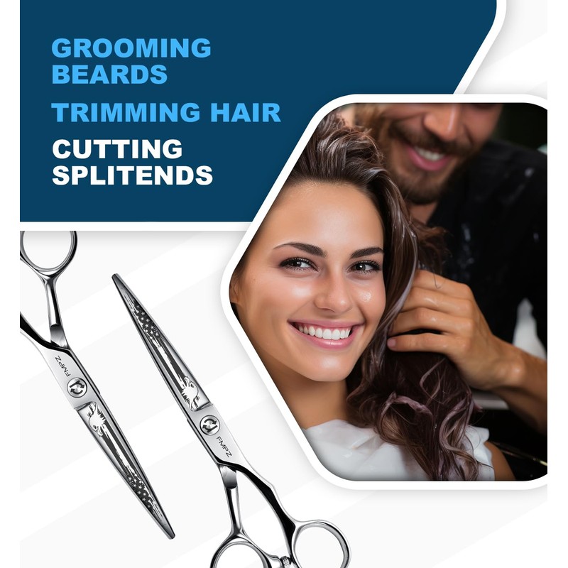 FMPZ Professional Barber Scissors - 6.0" Japanese SUS 440C &