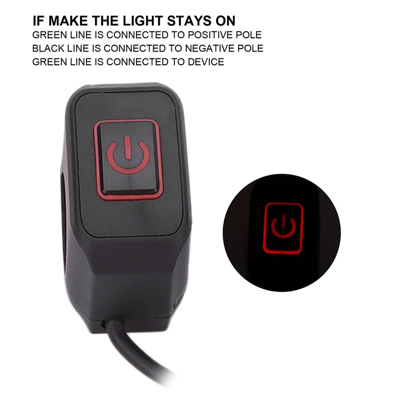 Yctze 22 mm Motorcycle Handlebar Switch, Motorcycle ATV Light Switch,