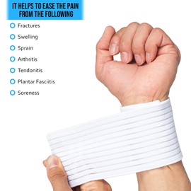 360 RELIEF Wrist Support Wrap Compression Brace | Fitness, Gym, Crossfit, Weightlifting, Powerlifting | White with Mesh Laundry Bag
