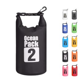 MORAINJAY 2024 New Dry Bag Waterproof Bag, 2L/5L/10L/15L/20L/30L Waterproof Pack Sack with Adjustable Shoulder Strap, Waterproof Backpack, Waterproof Duffel Bag for Swimming, black, luggage tag