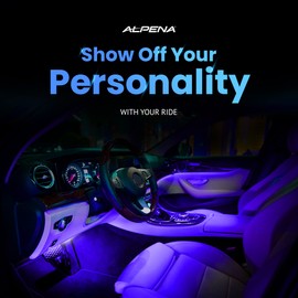 Ultra Light Strip Starter Kit LED Lights for Car, Stick-On Exterior and Interior Car Lights, Bright Accent Lights for Inside Car, Plug and Play, 12V, 2 Strips, 12 Inches, Purple - Alpena