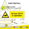SAFETYKING® 4 PCS CCTV STICKER (HORIZONTAL) CCTV Sign Security Sticker