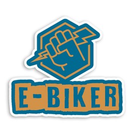 2 x 10cm E-Biker Lightning Bolt Vinyl Stickers - MTB Mountain Bike Men's Electric Sticker #70811