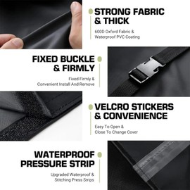 NEWFUN Table Tennis Table Cover, Outdoor Table Tennis Table, Tarpaulin, Table Tennis Table, Waterproof, Suitable for Outdoor Table Tennis Tables and Halls, 165 x 70 x 185 cm