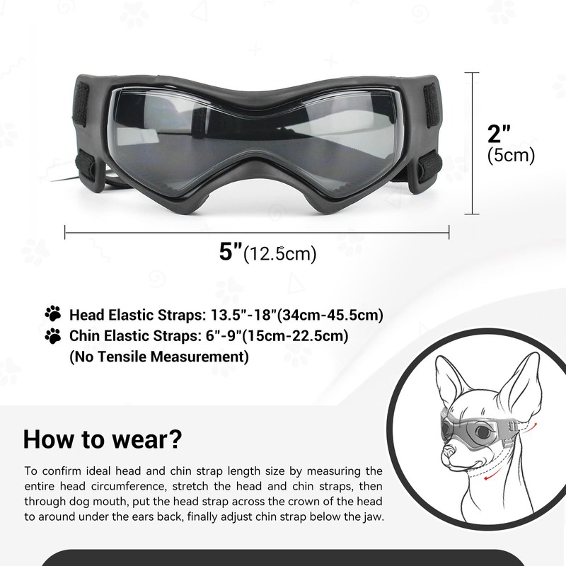 NAMSAN Dog Sunglasses Medium Breed, UV Protection Doggy Goggles Small