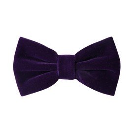 HOULIFE Velvet Bow Tie for Men – Adjustable Pre-tied Bowtie, Solid Colour Butterfly Bow Ties for Groom Wedding Party Formal with Gift Box, Purple