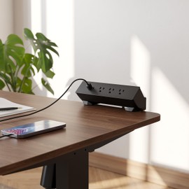 FEZIBO Power Strip Surge Protector，Surge Protector Power Bar，3 Outlets 2 USB Charging Ports(1 USB C)，Vertical Power Socket, Black