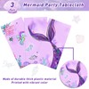 Mermaid Tablecloth - 3PCs, Purple w/ Mermaid Design - Birthday/Baby