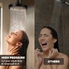 CENOSA Shower Head High Pressure Rain 6 Inch Round Black
