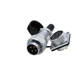 ZBLZGP WS24 4 Pin Aviation Circular Connector Male Plug and Female Socket Panel Mount Dustproof Industrial Electrical Threaded Coupling Connector 25A