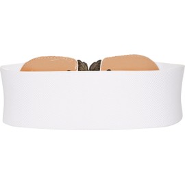 BlackButterfly 3 Pulgada Amplio Faja Elástico Vintage Hebilla Cintura Cinturón (Blanco, Extra Grande)