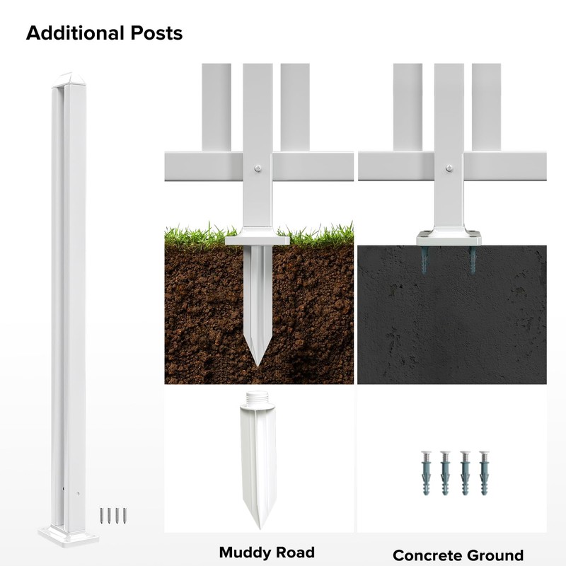 INFRANGE Picket Fence Post 32" High for Curved Vinyl PVC