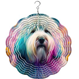 English Sheepdog Sheperd Colorful Wind Spinner | Windspinner | Dog Lover