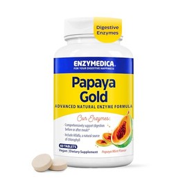 Enzymedica Papaya Gold, Enzimas Digestivas Avanzadas con Papaya Orgnica Natural y Clorofila para un Apoyo Digestivo Integral, Bromelina y Papana de...