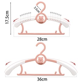 Baby Hangers for Closet, Non-Slip HGYZE 11"-14" Adjustable Infant Clothes Hanger for Nursery, 0-18yrs Plastic Kid Hanger Clothing Organizer, Children Pink Plastic Rack for Newborn Toddler Coat, 20pcs