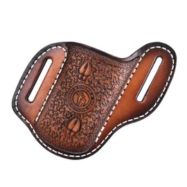 Tourbon Genuine Leather Pocket Folding Knife Sheath 1.9" Large Diameter Open for 1.5" Wide Belt Draw Knives Carrier Men EDC Holster