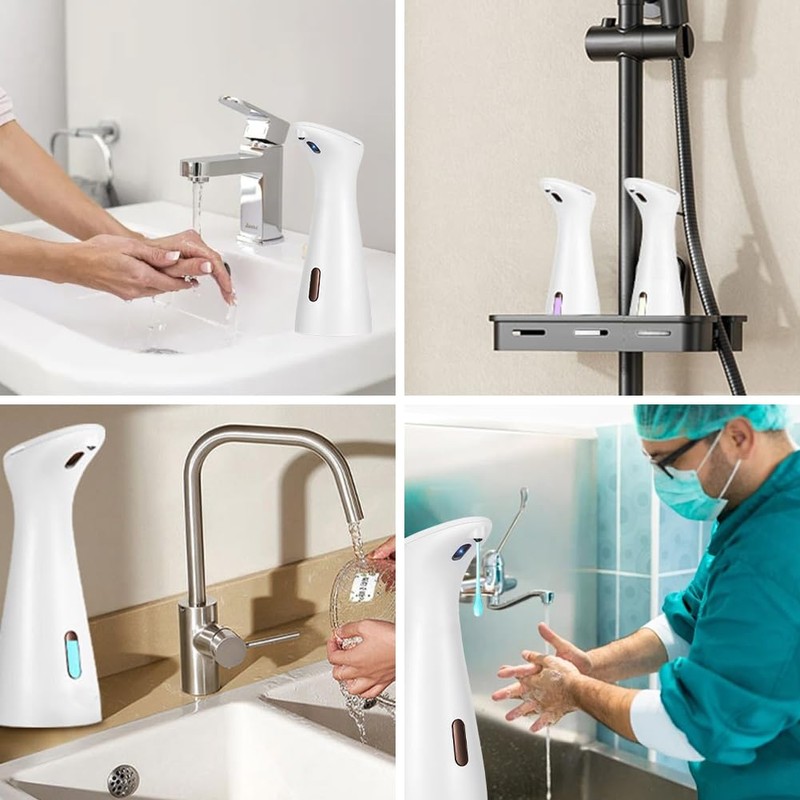 White Automatic Soap Dispenser, 200 ml, Electric Soap Dispenser, No