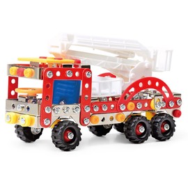 Construct It Fire Truck - 239 Piece Fire Truck Construction Kit - STEM Toys For 8+ Year Olds - Build Your Own Metal Fire Truck - STEM for Kids Ages 8-12
