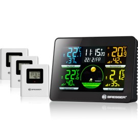 Bresser Quadro NLX Wireless Weather Station with Outdoor Sensor, Thermo / Hygro with 4 Different Measuring Points, Includes 3 Outdoor Sensors for Temperature and Humidity