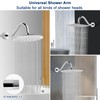 NearMoon J Shaped Shower Extension Arm, Stainless Steel Shower Head