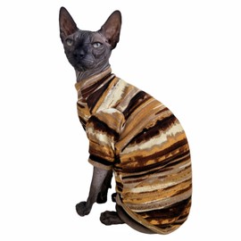 Sphynx Clothes Hairless Cat Shirt Cat Vest Pet Clothes, Round Collar Vest Kitten Shirts, Cats & Small Dogs Apparel (Rust Color, X-Large)