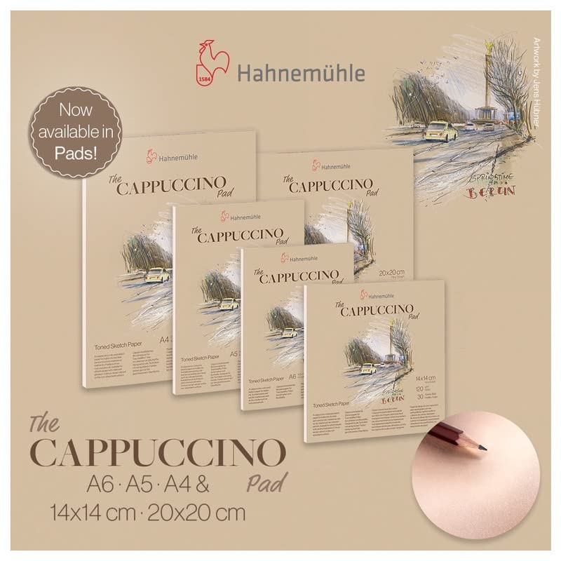 Hahnemühle The Cappuccino Pad, 120g/m², 30 Sheets/60 Pages, Sketch Paper,