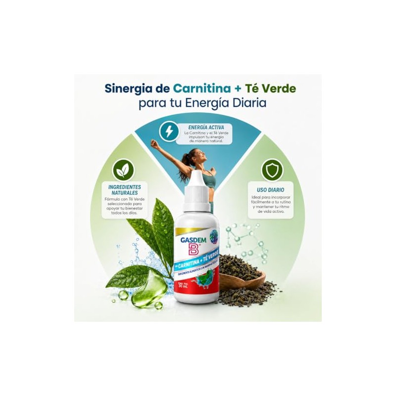 Suplemento Base Carnitina + Té Verde Nanoparticulado 30 Ml Gotero