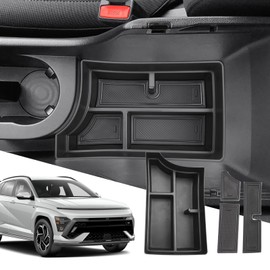 SXCY for 2024 2025 Hyundai Kona Center Console Organizer for 24 25 Hyundai Kona Accessories Armrest Storage for 2024 Kona Console Organizer [Only Fit 2024+ Kona Gas SE SEL with Manual Shift Handle]