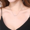 Hinvan 925 Sterling Silver Chain Silver Pendant Necklace Women's Zirconia