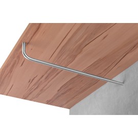 Gedotec NORA Wall Coat Rack Stainless Steel Clothes Hanger Holder L Shape Clothes Hanger Rail for Shelf Mounting | Nora | Clothes Rail Length 450 mm | 1 Piece - Round Coat Rail for Wall and Ceiling