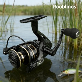 Rooblinos NX Rotating Left-Handed Fishing Reel, 5.2:1 Gear Ratio, Nylon Material, Ideal for Stream and Lake FishingSpool Capacity: 1000 Series