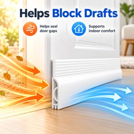 Under Door Draft Stopper for Home Insulation – Flexible Rubber Door Bottom Seal Strip to Help Block Drafts, Dust and Noise