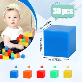 BOXOB 30 Stück Magnetblöcke, Magnetwürfel mit Aufbewahrungstasche Magnetwürfelchen Bausteine Vorschul Lernwürfel Magnetblöcke für Kinder Kleinkinder Jungen Mädchen Alter 3-8