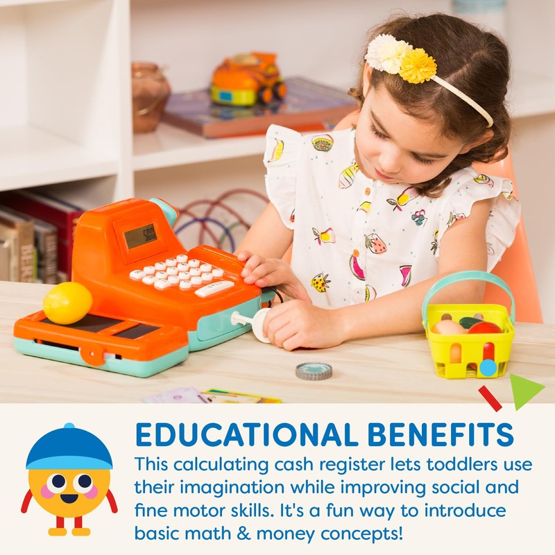 Battat - Interactive Kids Cash Register with Scanner & Sounds