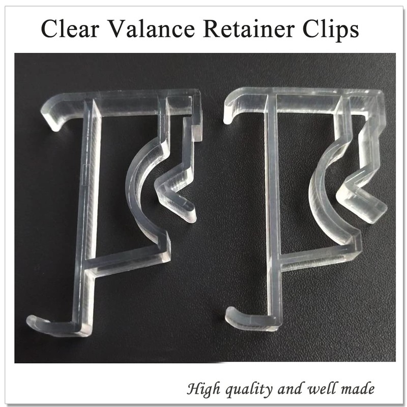 Valance Clips, 2 Inch Clear Blind Clips for Wood or