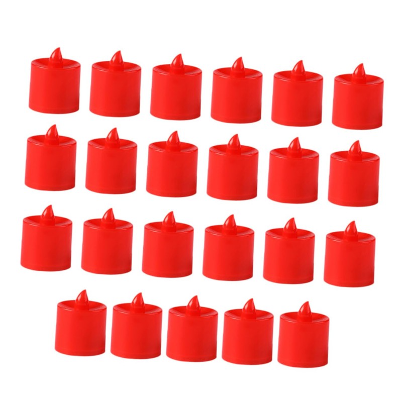 Velas LED Rojas sin Llama, 20 Piezas de Plástico
