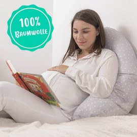 pic Bear Replacement Cover for Nursing Pillow – High-Quality Soft Cotton for Positioning Pillow – Side Sleeper Pillow – XL 170 cm – Plain Strawberry Red