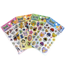 Poketmonster Sun & Moon Epoxy Sticker Sheets (4 pack) for Kids Decor Sticker