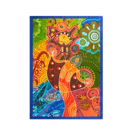 Excelsa Aboriginal Tea Towel 100% Cotton 70 x 50 cm with Buttonhole