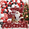 Buffalo Plaid Christmas Balloons Garland Arch Kit with Merry Christmas